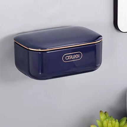 porte savon mural récipient blanc bleu rose aswei logo moderne minimaliste drainage