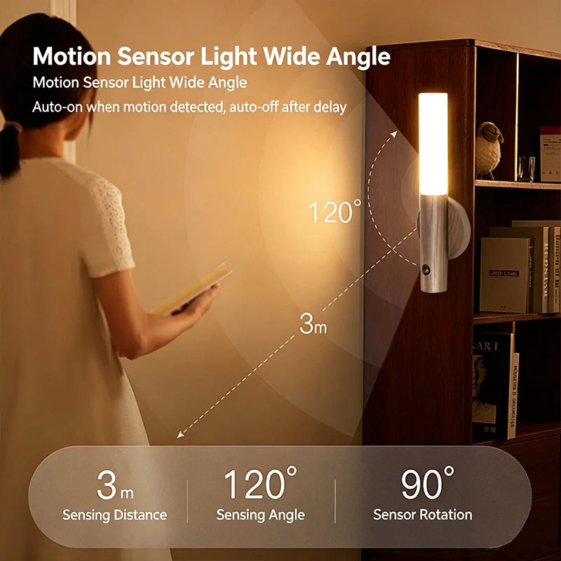 lampe nuit détecteur mouvement rechargeable usb blanc noir bois moderne minimaliste translucent fixe aimant