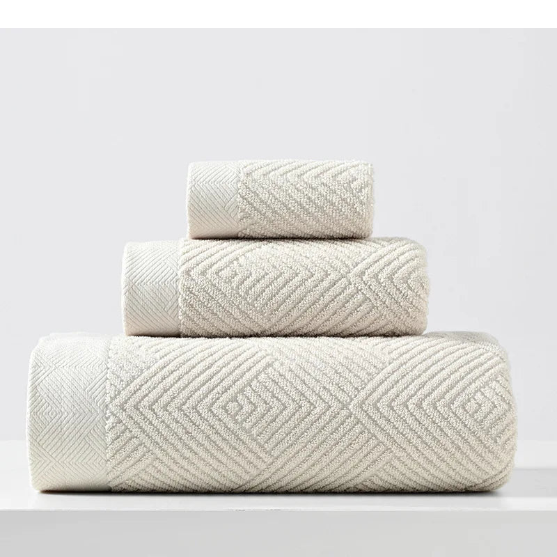 serviettes bain coton rayées beige jaune vert rapide absorption moderne toilette