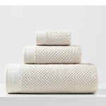 serviettes bain coton rayées beige jaune vert rapide absorption moderne toilette