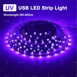 ruban led uv bleu points lumineux adhésif moderne décoration chambre fête 60leds 50000heures