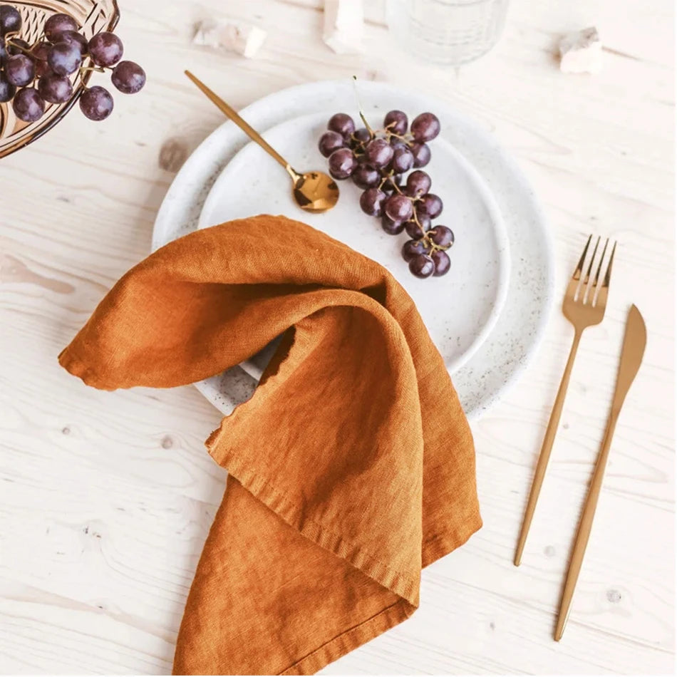 serviettes lin 40x40cm vert olive moderne mariage anniversaire table maison extérieur