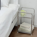 table d'appoint moderne table nuit acier inoxydable plateau verre minimaliste chambre coucher