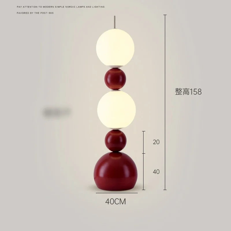 lampe sol moderne led rouge blanche noire sphères minimalistesintérieur décoration chambre salon