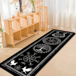 tapis noir blanc motifs géométriques imperméable résistant décoloration lavage machine main salon chambre
