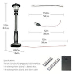 lampadaires miniatures classiques noirs blancs simples usb 10 pièces extensions câbles constructeurs