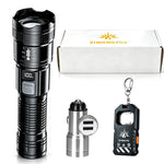 lampe poche noire rechargeable led étanche camping torche réglable mode haut basécran digital included