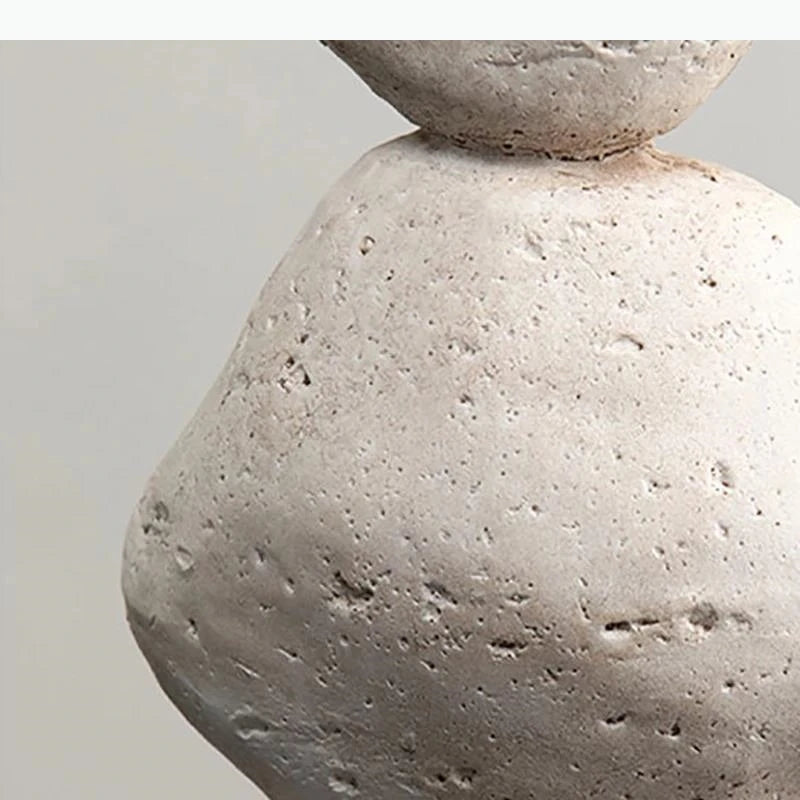 ornement paysager sculpture abstraite moderne pierre imitation beige gris blanc minimalisteintérieur décoration rockery