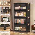 meuble rangement noir grille transparente moderne roulettes pliable grande capacité