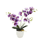 décoration intérieure orchidées artificielles fleurs douces moderne pot blanc feux vertes