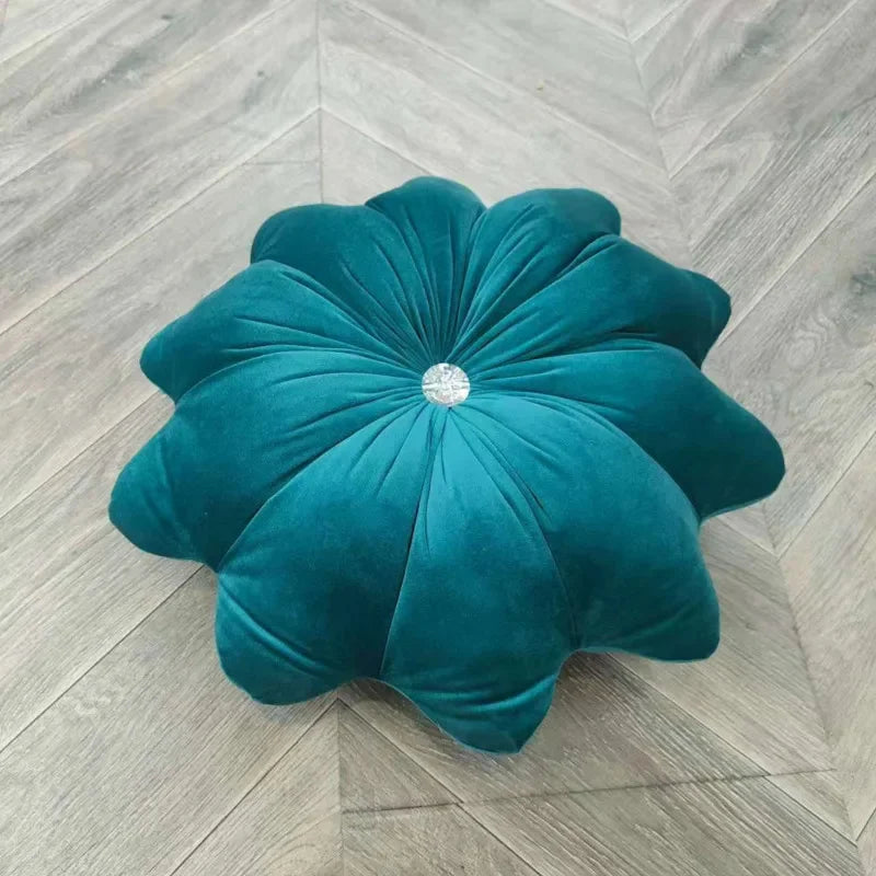 coussin bleu plissé moderne housse amovible polyester lavable maison lit chambre