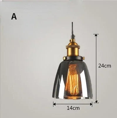 suspension lumineuse industrielle vintage ampoule filament verre transparent noir salon restaurant bar