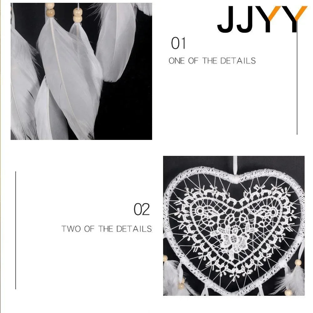 guirlande decorative coeur plumes dentelle boho lumiere led blanc decoration intérieure romantique mariage noel