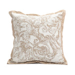coussins decoratifs blanc beige marron clair floral classique motifs floraux