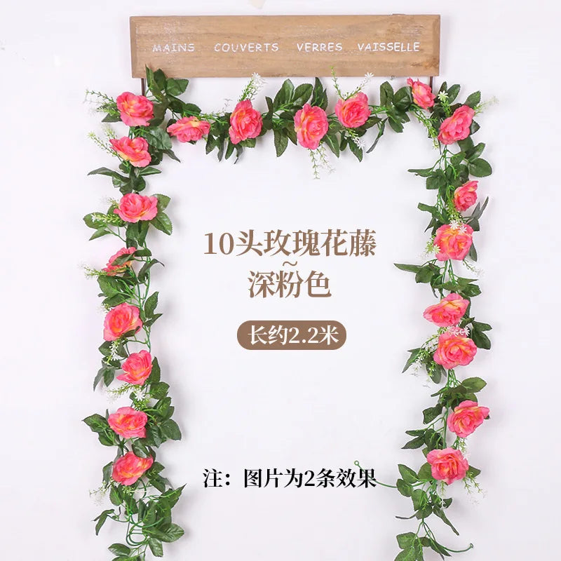 guirlande fleurs artificielles blanches roses décoratives intérieur mariage anniversaire baby shower