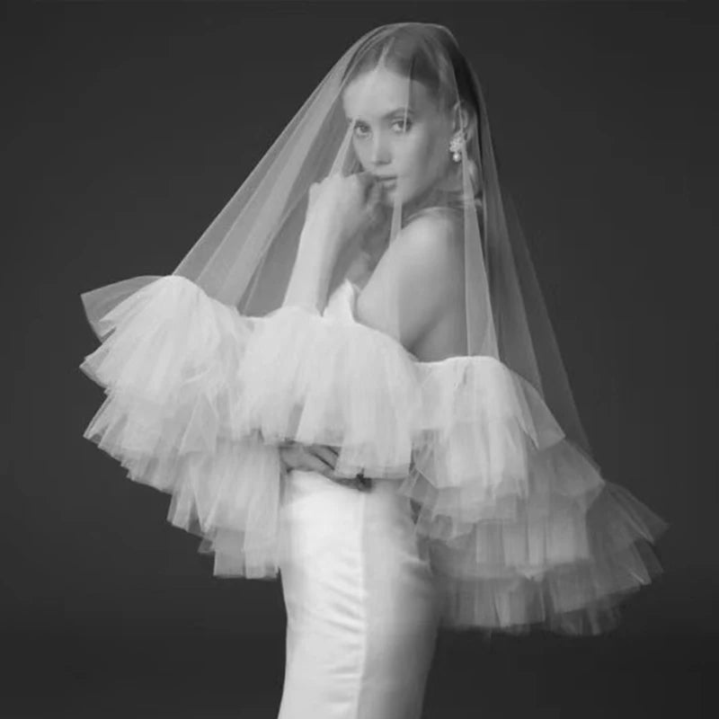 voile mariée tulle plissé blanc crème rose noir vert classique élégant opacité festonné