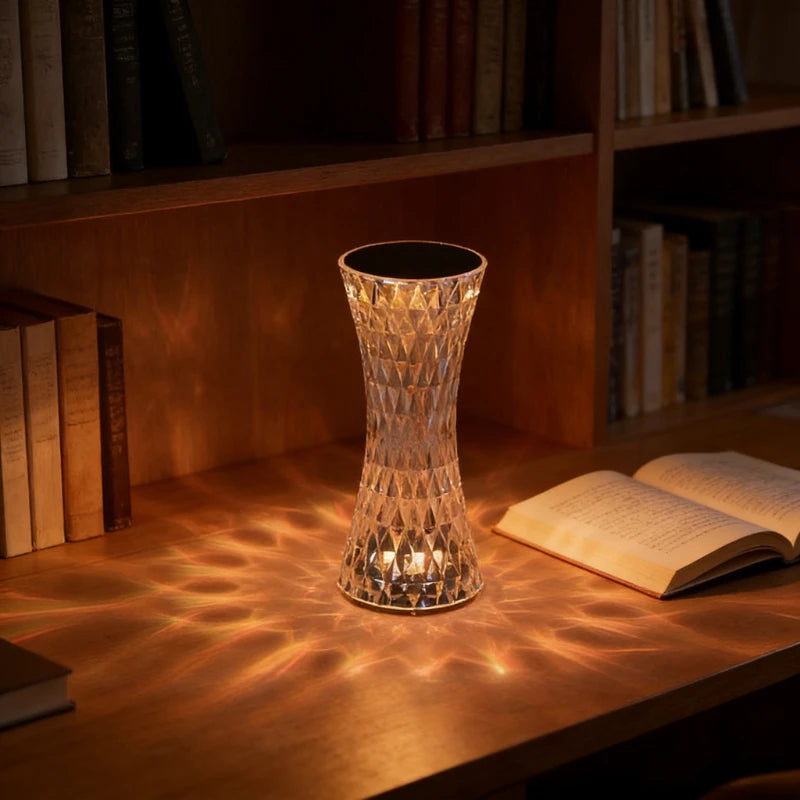 lampe décorative transparente diamant moderne commande tactile ambiancé romantique chambre chevet