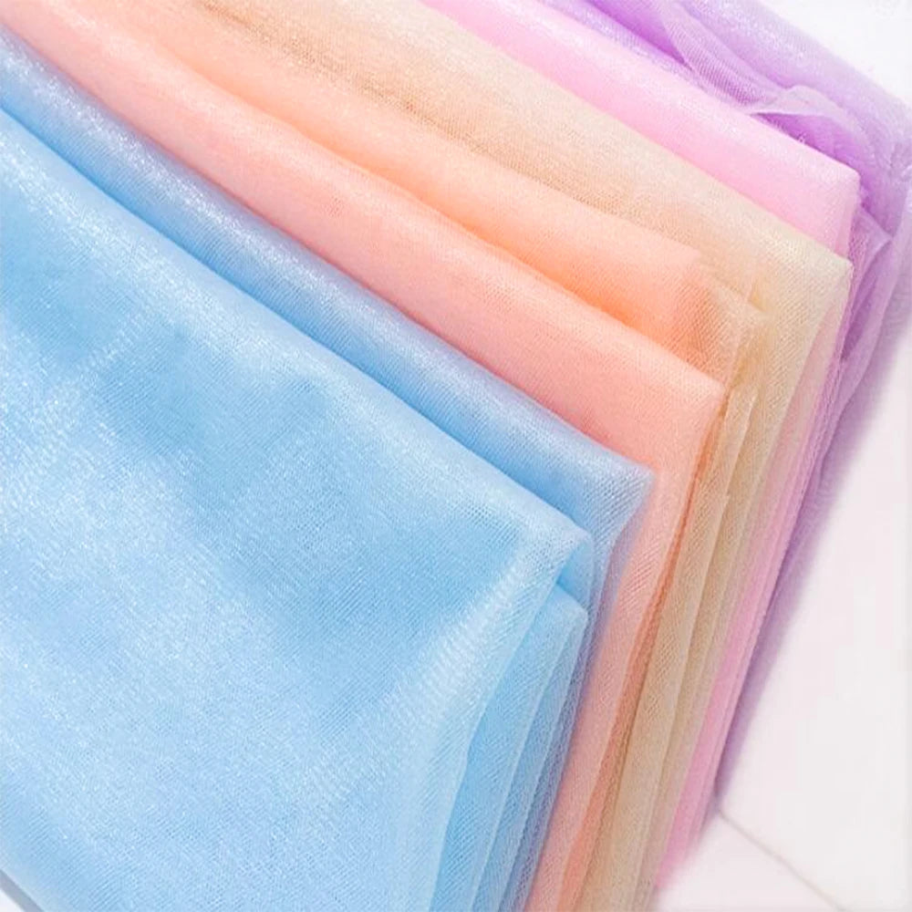 tulle fin bleu clair rose noir gaze blanche élégant délicat translucide bricolage robe coiffure