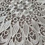 serviettes table dentelle blanche brodée fleur classique réutilisable maison fête pastorale