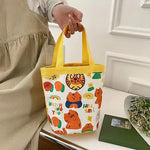 sac main tissu poignées détachables motif dessins animés blanc moderne opacité portable