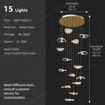 suspension lumineuse moderne pierre verre blanc doré led 4000k 3000k 6000k