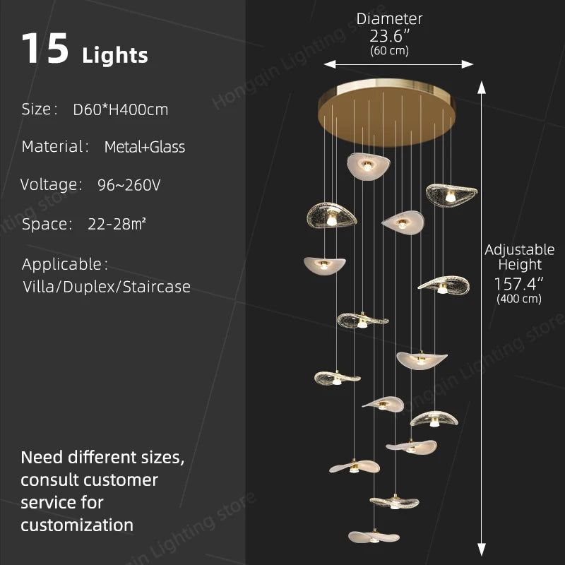 suspension lumineuse moderne pierre verre blanc doré led 4000k 3000k 6000k