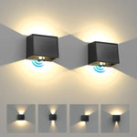 lampe murale solaire détecteur mouvement contemporaine texture tissu noire led extérieure autonomie ip65