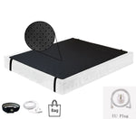 tapis sol terre noir grille perforations moderne clips cordon prise électrique santé sommeil