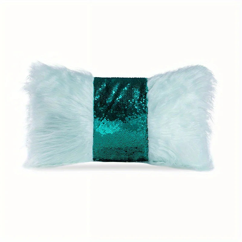 housse coussin sequins blanche moderne adhésive 40x40cm lit canapé voiture