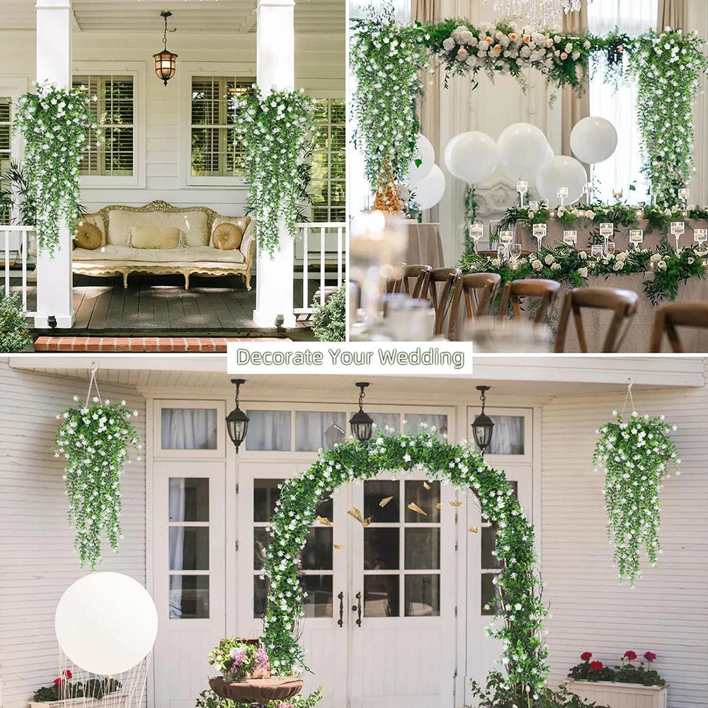 Guirlande suspendue artificielle fleurs vert rouge jaune violet blanc moderne 77cmintérieurDecoration