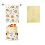 sac rangement multi usages tissu motifs floraux moderne beige jaune vert blanc boucle zip