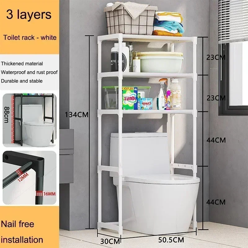étagère salle bain noir blanc moderne couches paniers serviettes produits toilette grande capacité