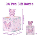 boîtes pop corn décoratives papillons rose violet doré fête anniversaire mariage baptême fille