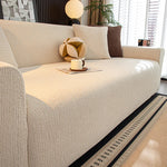 Housse canapé jacquard beige extensible élastique moderne lavable machine 90 350cm