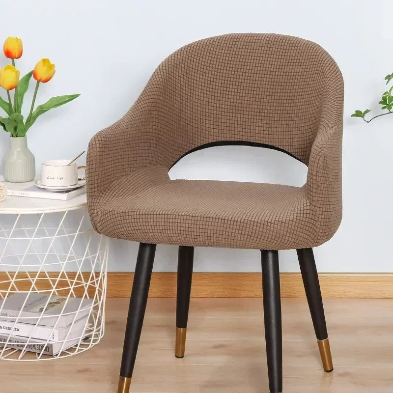housses chaise tissu carreaux moderne élasthanne polyester zippées couleurs variées beige rose marron gris