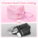 Sac douche maille rose réutilisable cordon serrage rapide respirant voyage gym