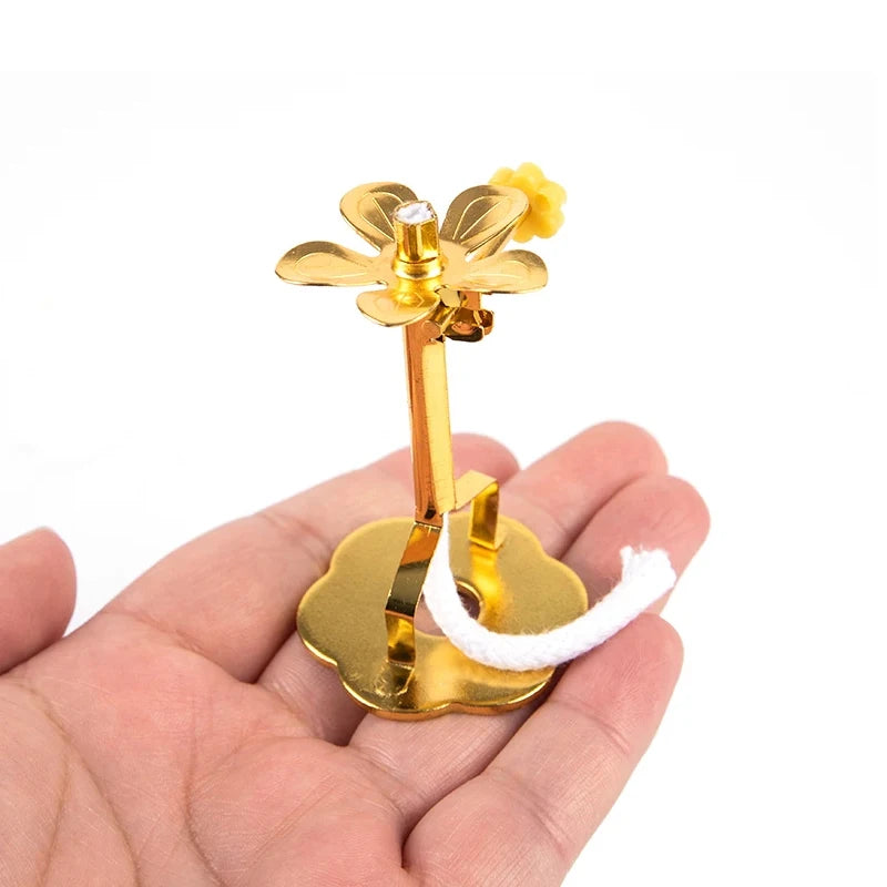 allumeur flamme support bougie moderne doré finition lisse décoration maison adhésif inclusion fleur élégant