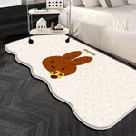 tapis kawaii miffy bleu blanc points visage lapin moderne 40x120cm 50x120cm absorbant eau resistant