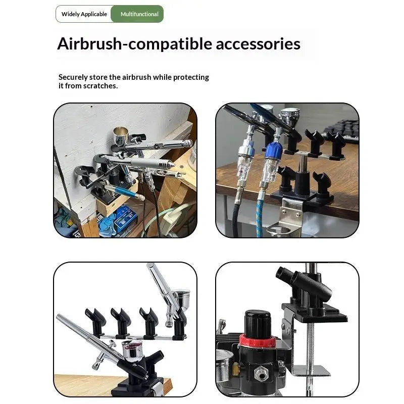 support airbrush six positions noir métal brillant clamp vis utilitaire bricolage maison
