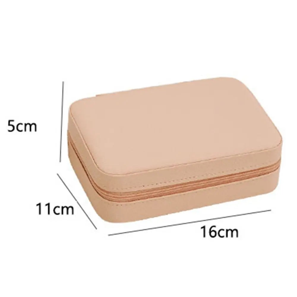 boîte bijoux velours moderne compartiments portable fermeture glissière noir vert beige