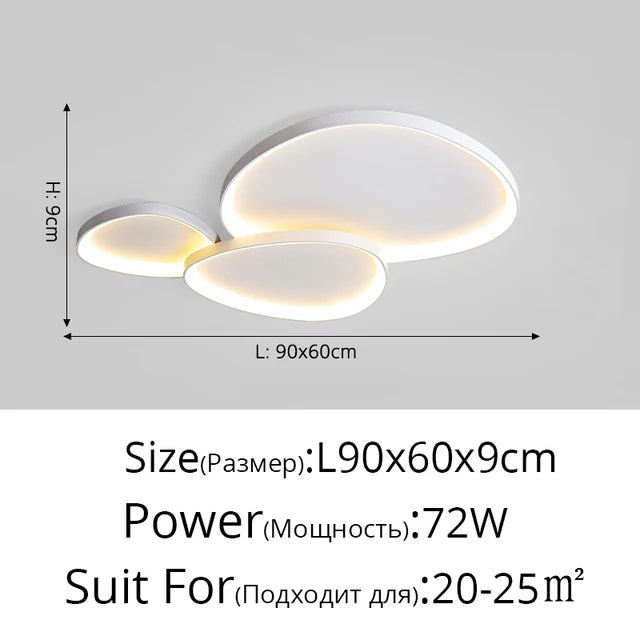 plafonnier led moderne blanc rond lumineux intérieur salon chambre salle manger