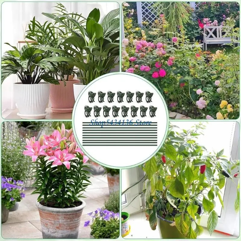 tuteur plante flexible attaches fleurs support jardin pot lys rose zamioculcas métal plastique
