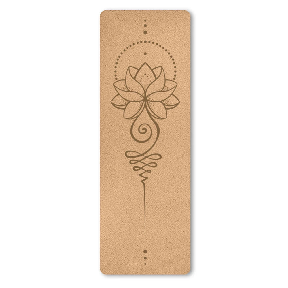 tapis yoga marron mandala om floral ethnique boho chic antidérapant écologique 183x58cm