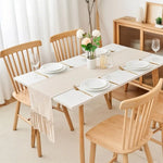 table cuisine chemin table vert foncé blanc classique rustique lavable réutilisable pâques noëlalloween valentin
