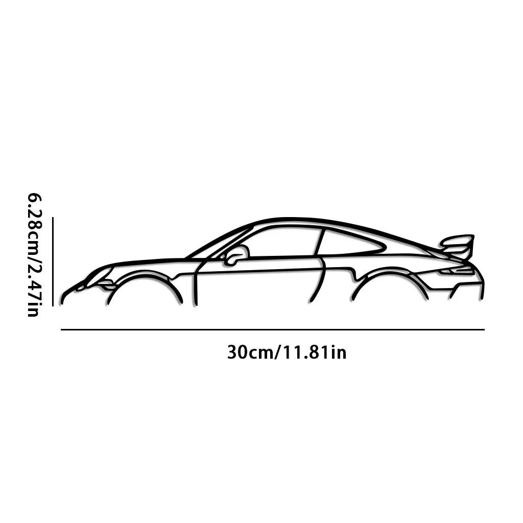 sculpture voiture silhouette noir minimaliste moderne décoration murale élégante intérieur contemporain robuste sobriété