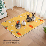 tapis lapin carotte polaire jaune motif moderne absorbant lavable sans glisser cage saison