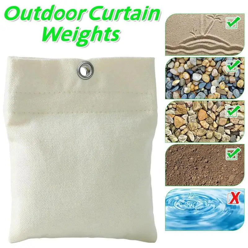 rideaux extérieurs sacs lest beiges clips métalliques tissu opaque pergola gazeboextérieur