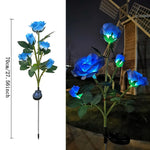 lumières solaires décoratives extérieures fleurs roses bleu jaune rouge blanc patio jardin moderne