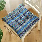 coussin siège carré rond couleur rouge bleu motif aztèque ethnique tissu polyester tat opaque