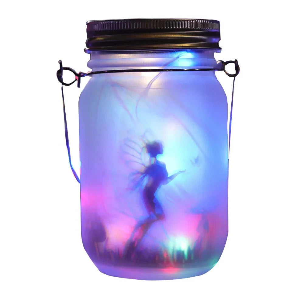 pot verre transparent fée nature artisanal extérieur solar waterproof corrosion protection anneau métallique